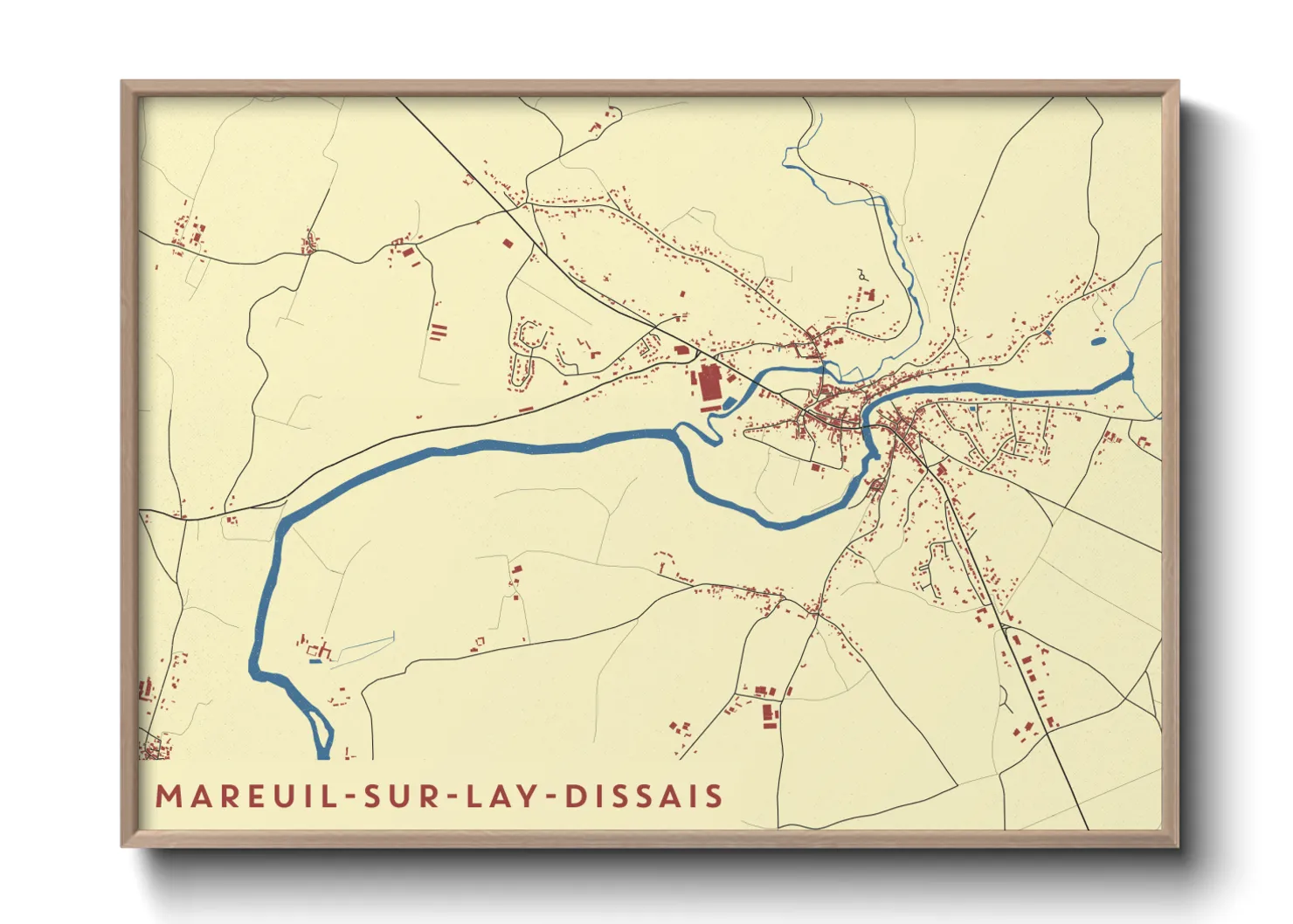 Une affiche de carte sur Mareuil-sur-Lay-Dissais