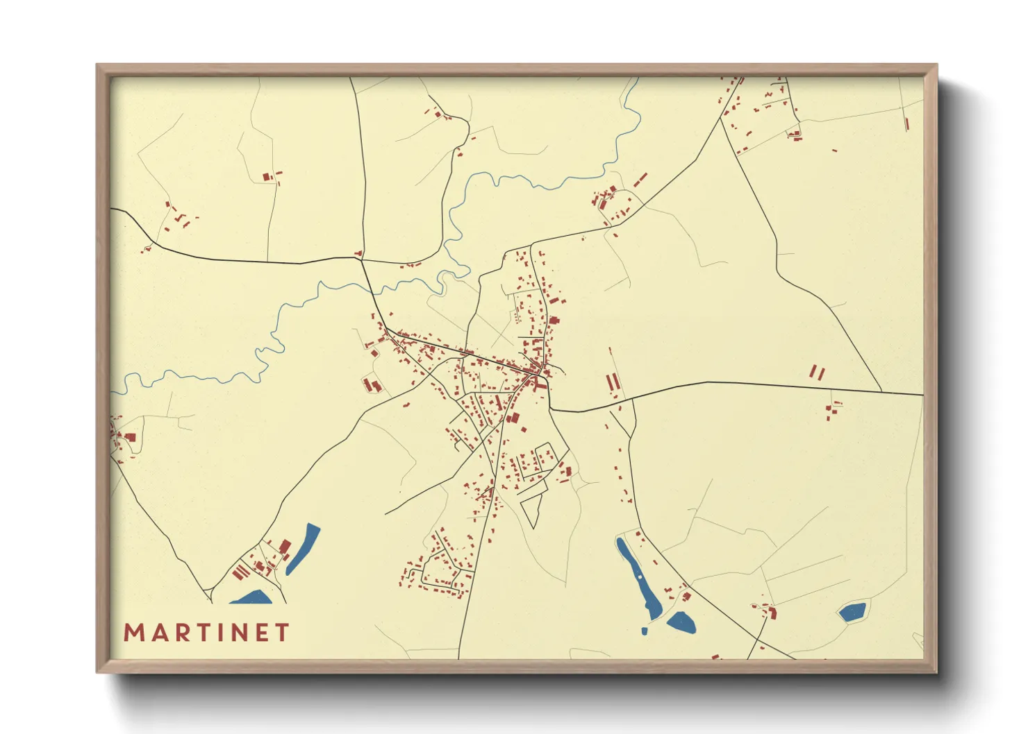 Une affiche de carte sur Martinet