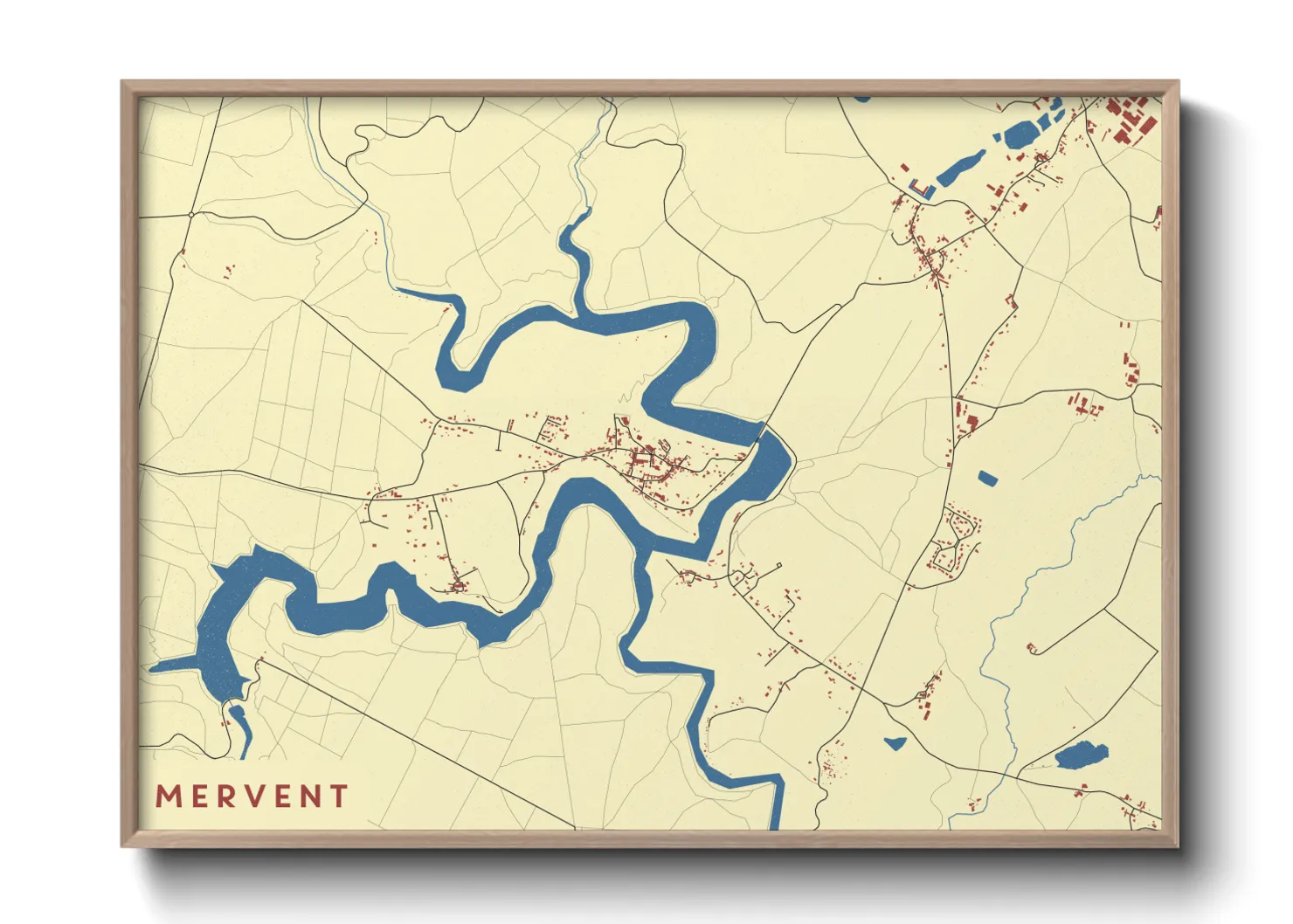 Une affiche de carte sur Mervent