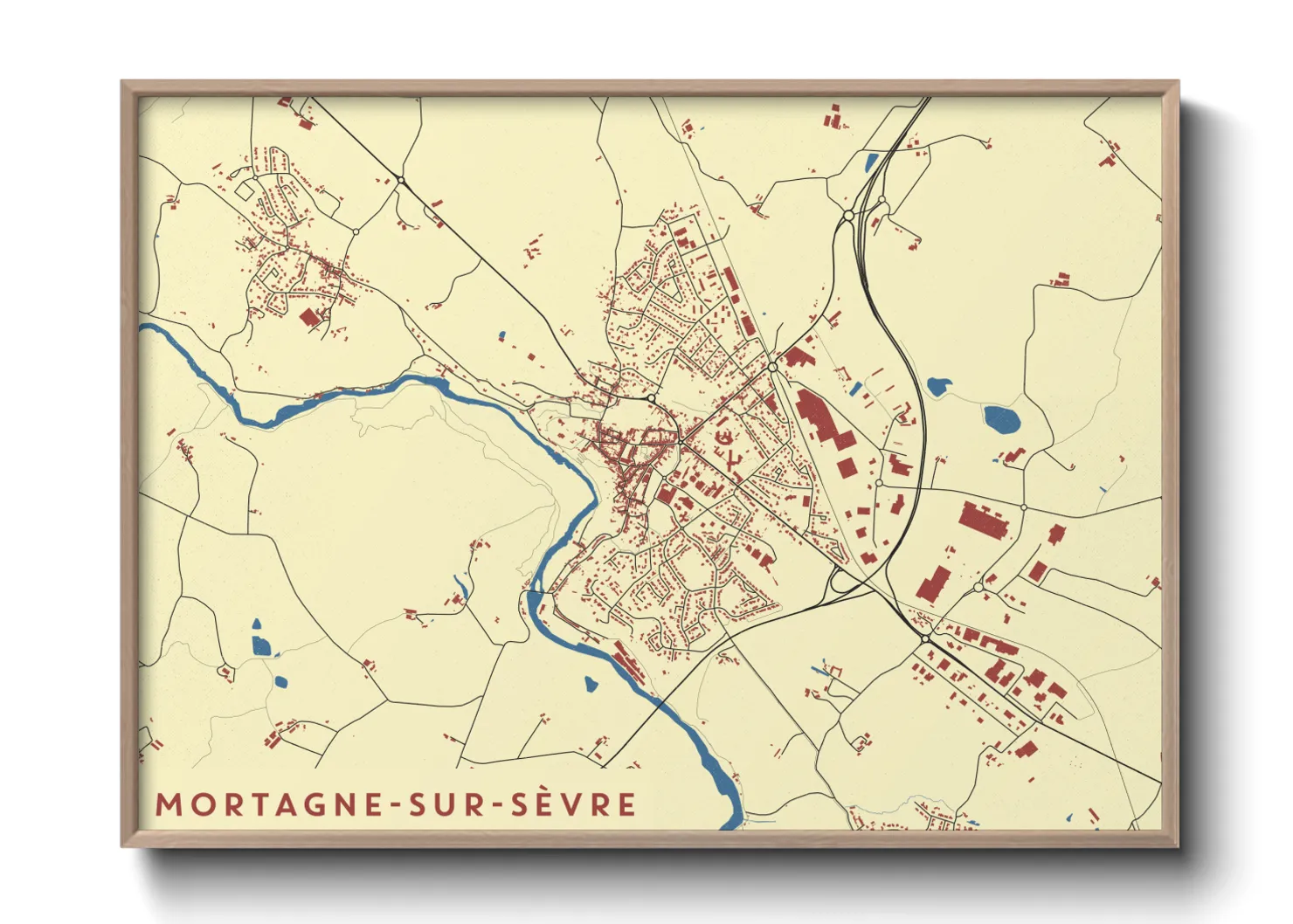Une affiche de carte sur Mortagne-sur-Sèvre