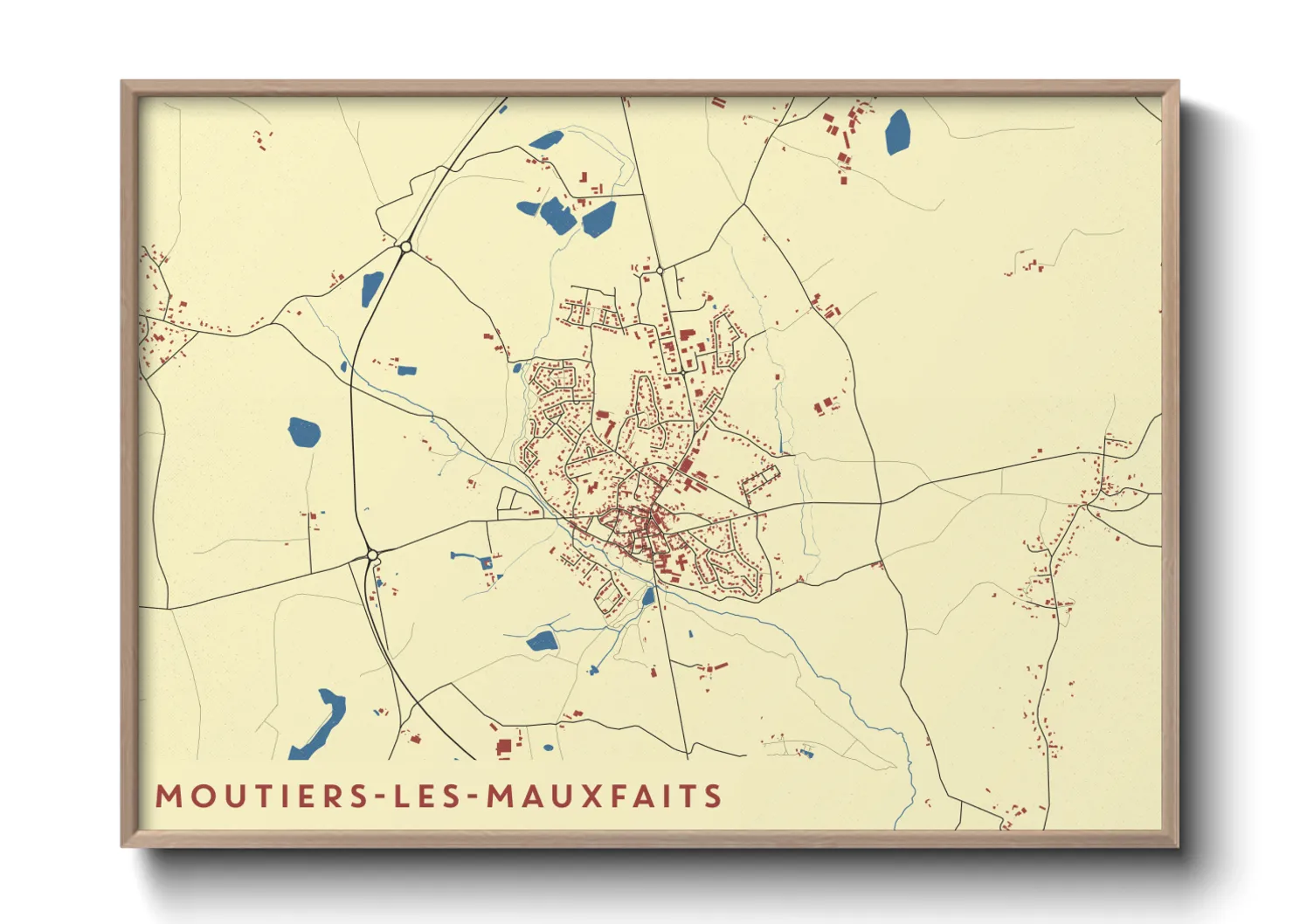Une affiche de carte sur Moutiers-les-Mauxfaits