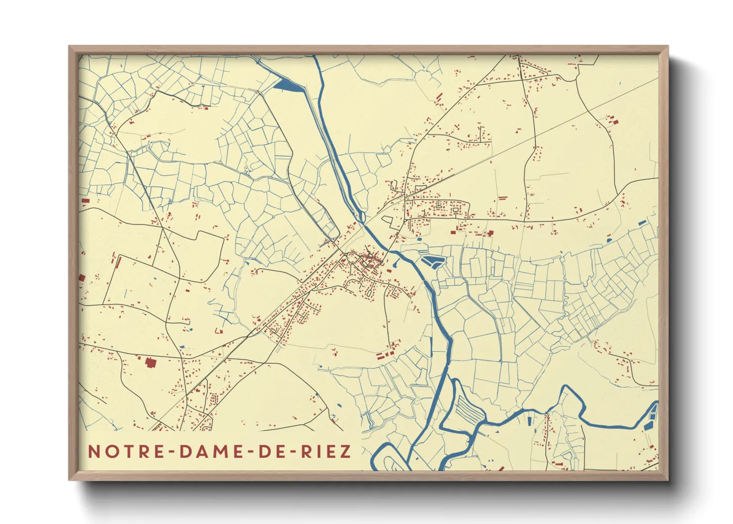 Une affiche de carte sur Notre-Dame-de-Riez