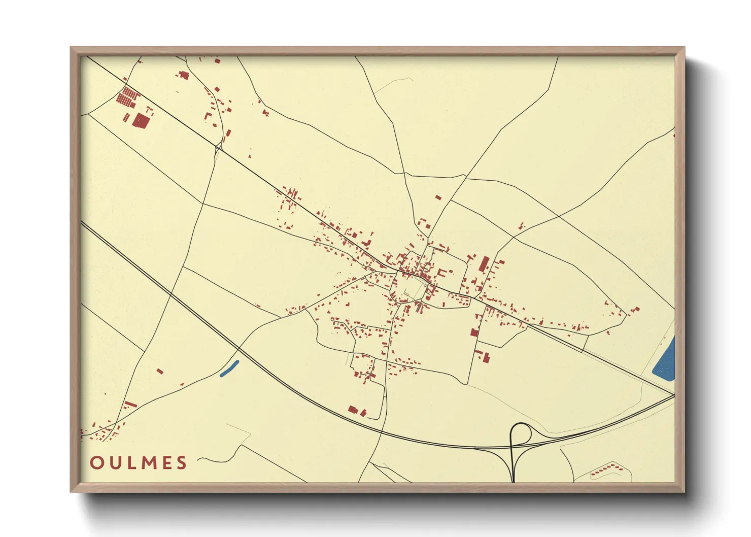 Une affiche de carte sur Oulmes