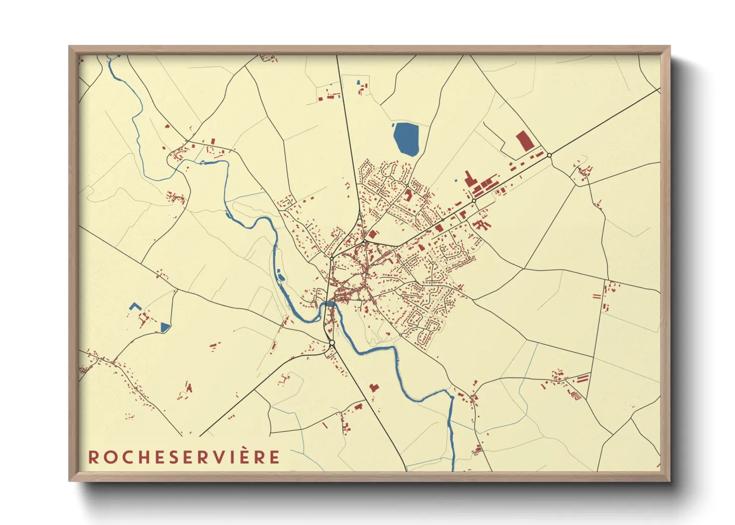 Une affiche de carte sur Rocheservière