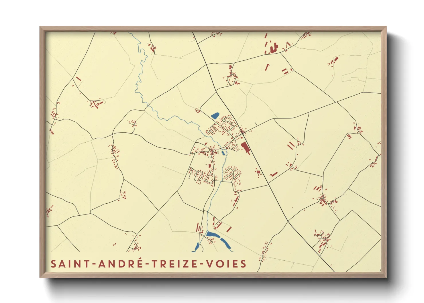 Une affiche de carte sur Saint-André-Treize-Voies