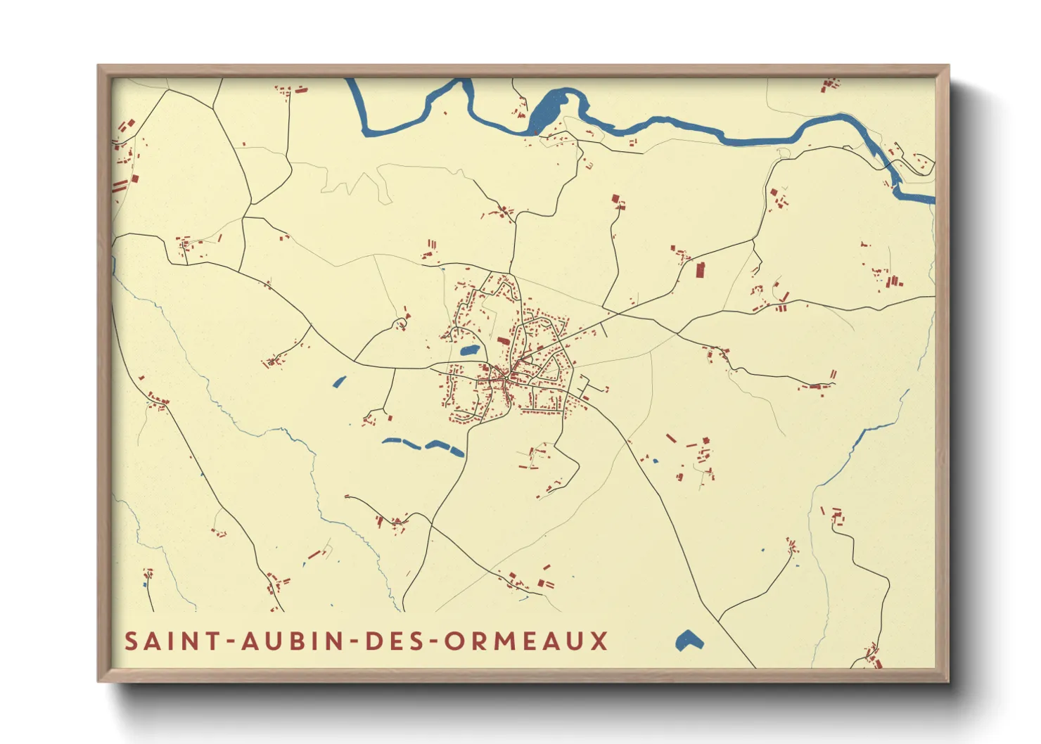 Une affiche de carte sur Saint-Aubin-des-Ormeaux