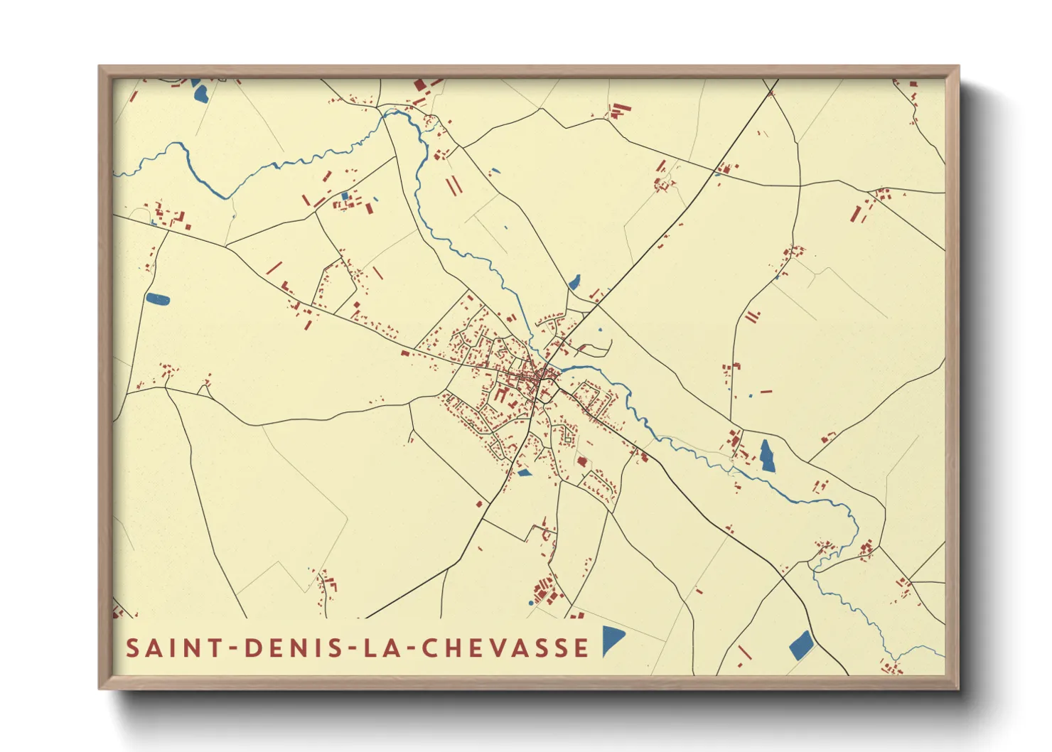 Une affiche de carte sur Saint-Denis-la-Chevasse