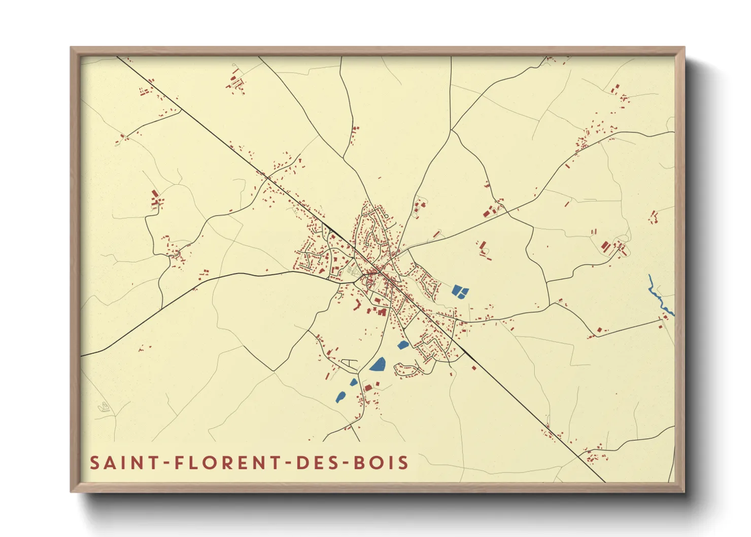 Une affiche de carte sur Saint-Florent-des-Bois