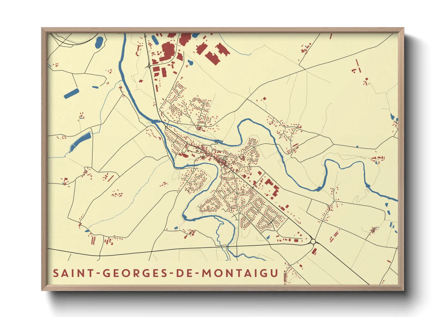 Une affiche de carte sur Saint-Georges-de-Montaigu