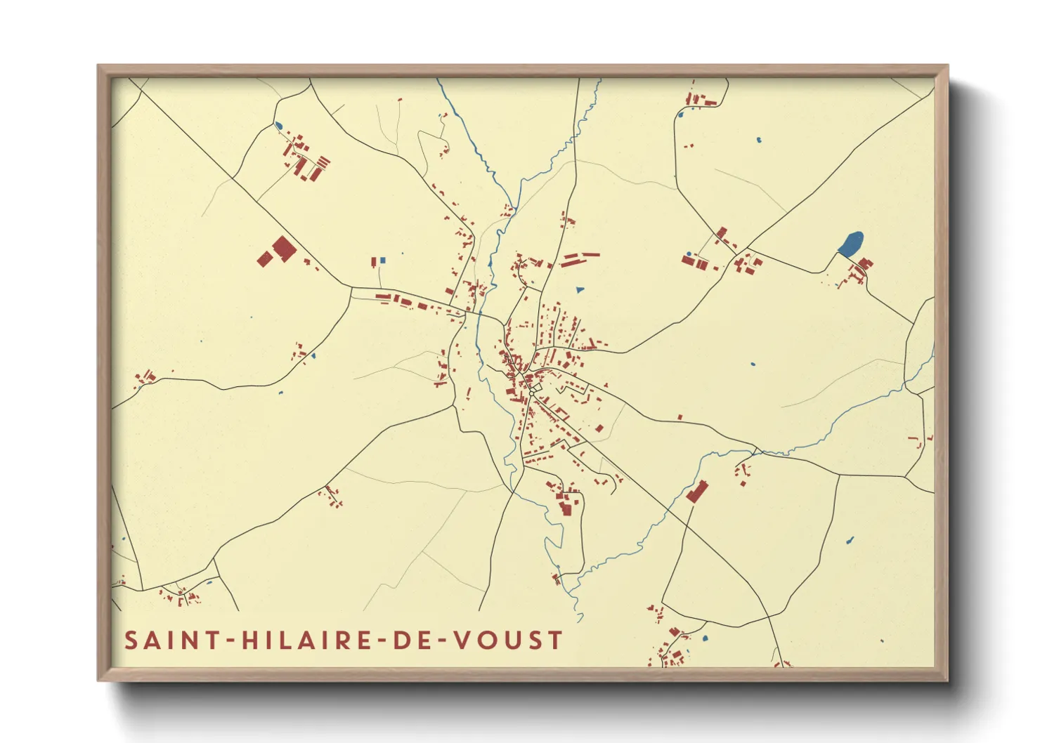 Une affiche de carte sur Saint-Hilaire-de-Voust