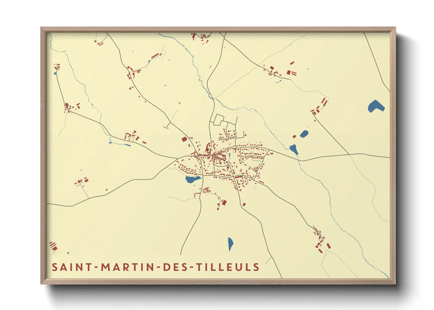 Une affiche de carte sur Saint-Martin-des-Tilleuls