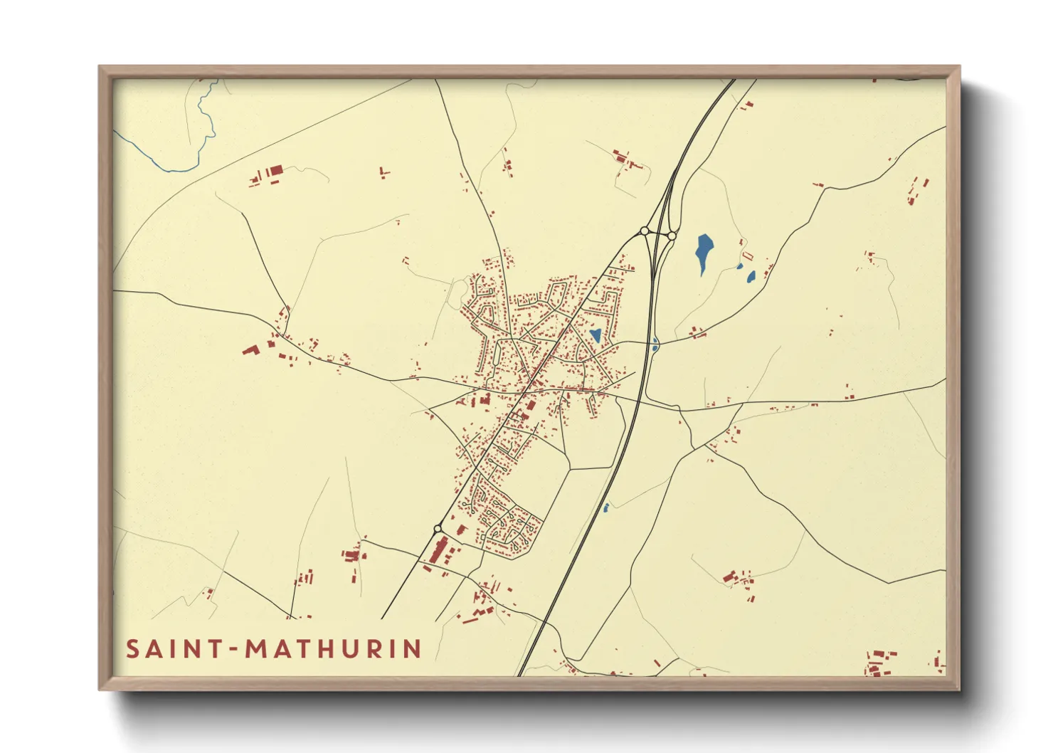 Une affiche de carte sur Saint-Mathurin