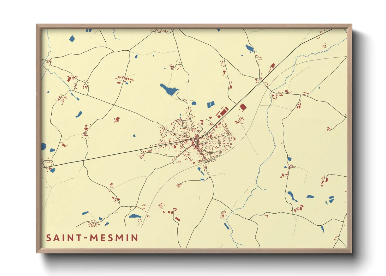 Une affiche de carte sur Saint-Mesmin