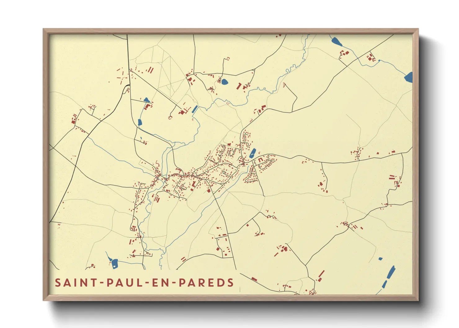 Une affiche de carte sur Saint-Paul-en-Pareds