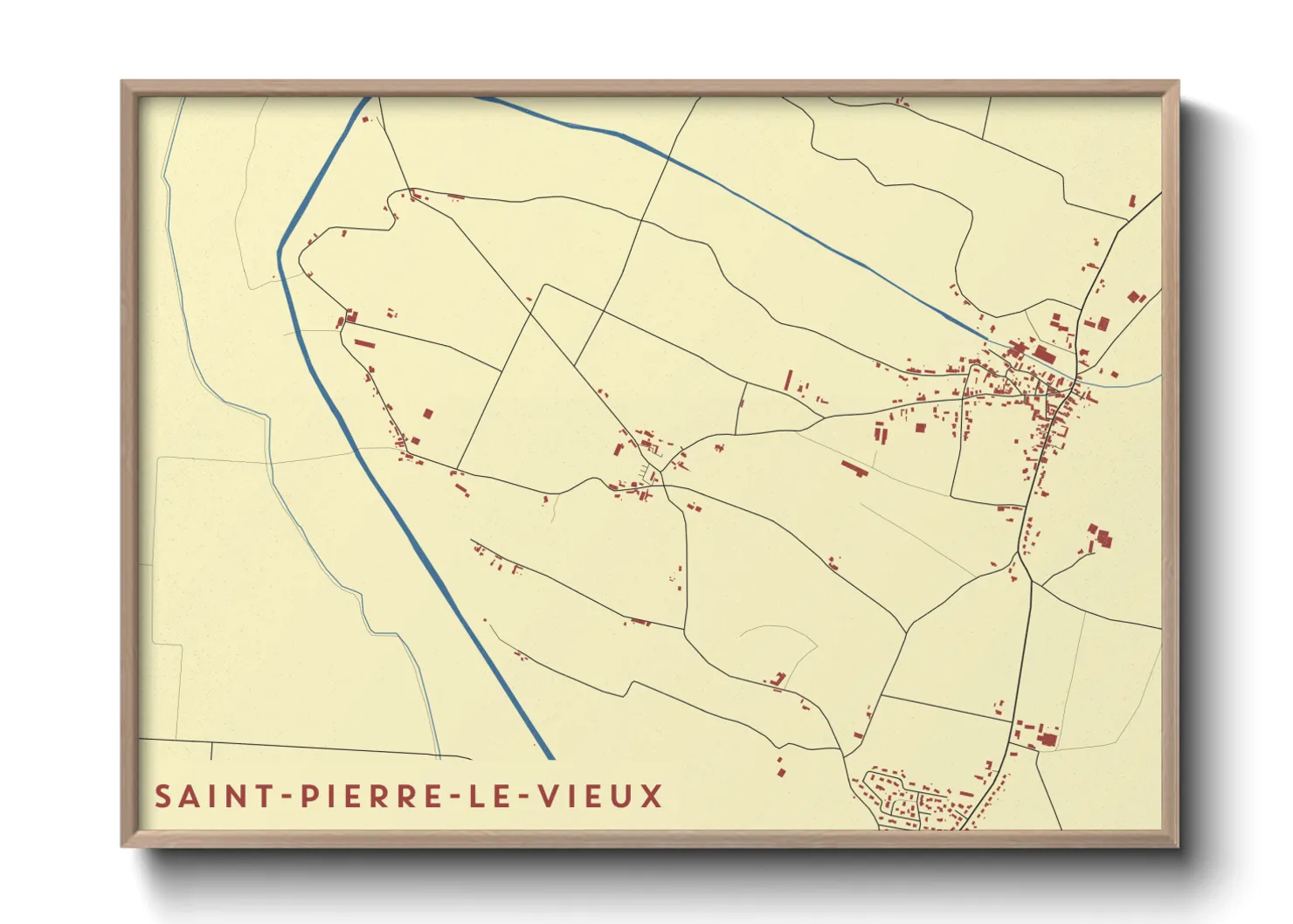 Une affiche de carte sur Saint-Pierre-le-Vieux