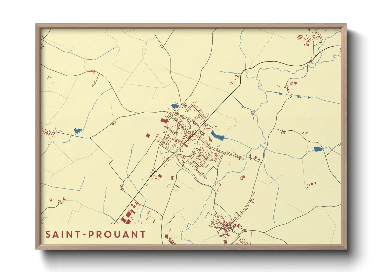 Une affiche de carte sur Saint-Prouant