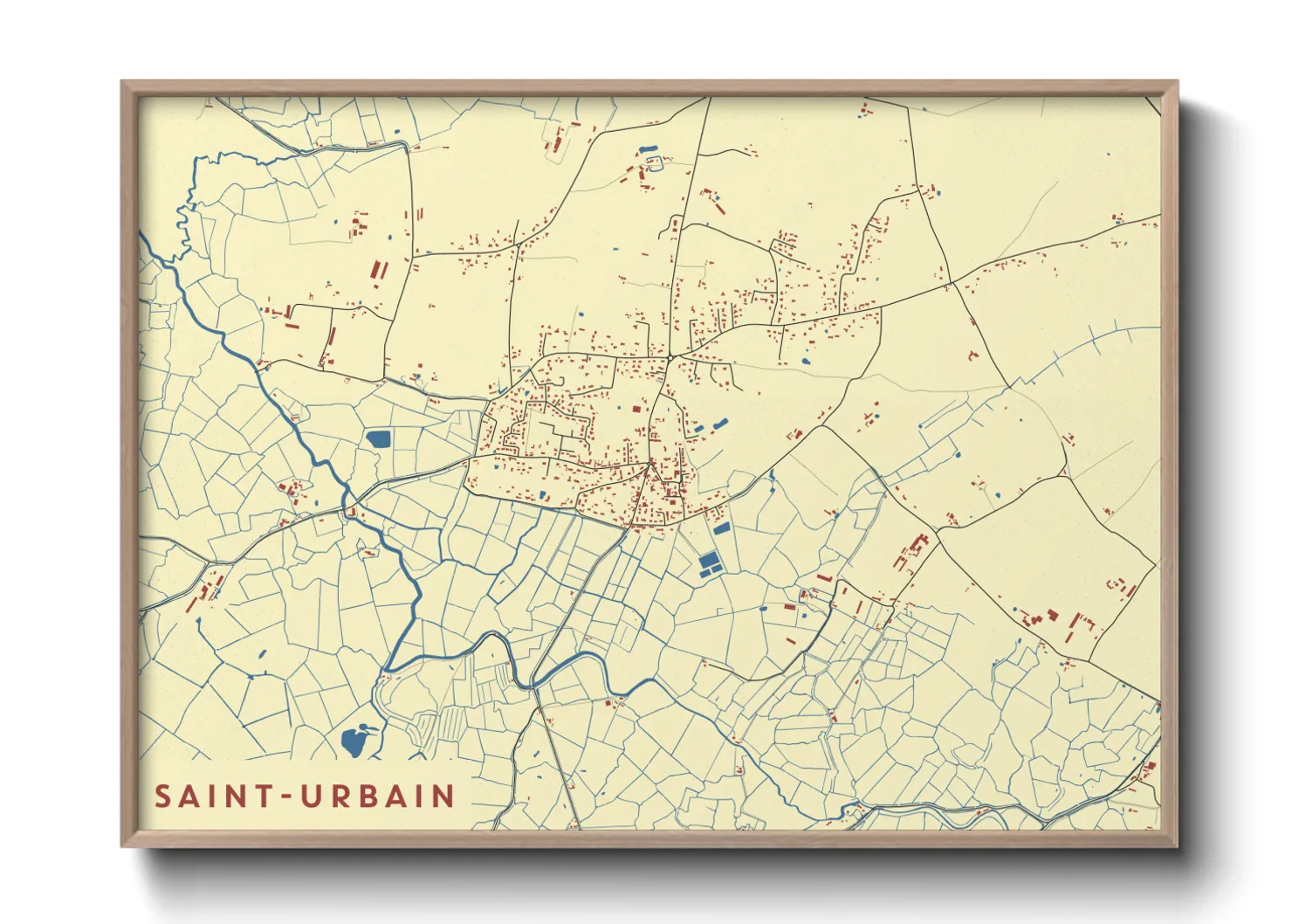 Une affiche de carte sur Saint-Urbain