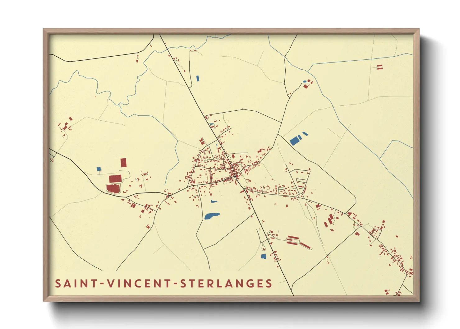 Une affiche de carte sur Saint-Vincent-Sterlanges