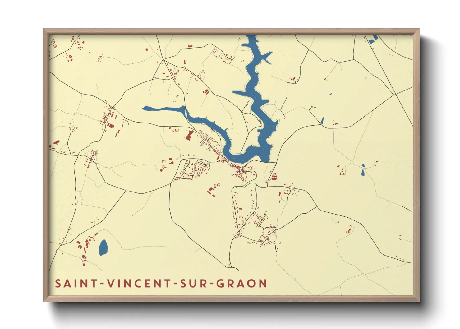 Une affiche de carte sur Saint-Vincent-sur-Graon