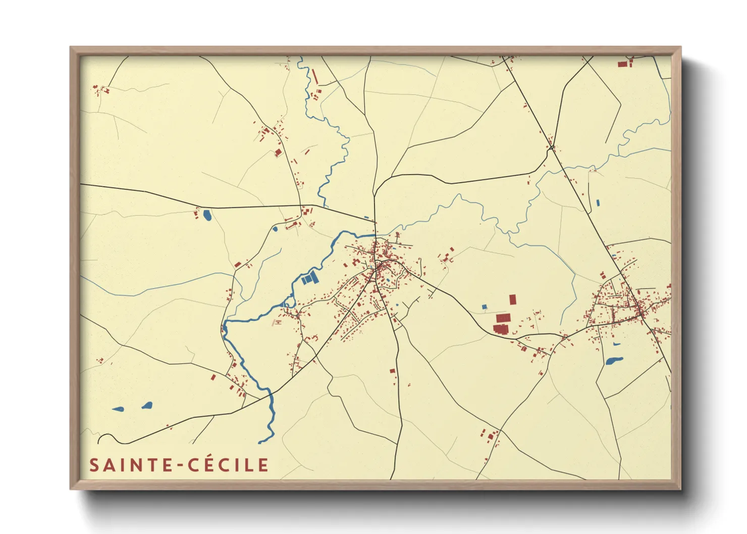 Une affiche de carte sur Sainte-Cécile