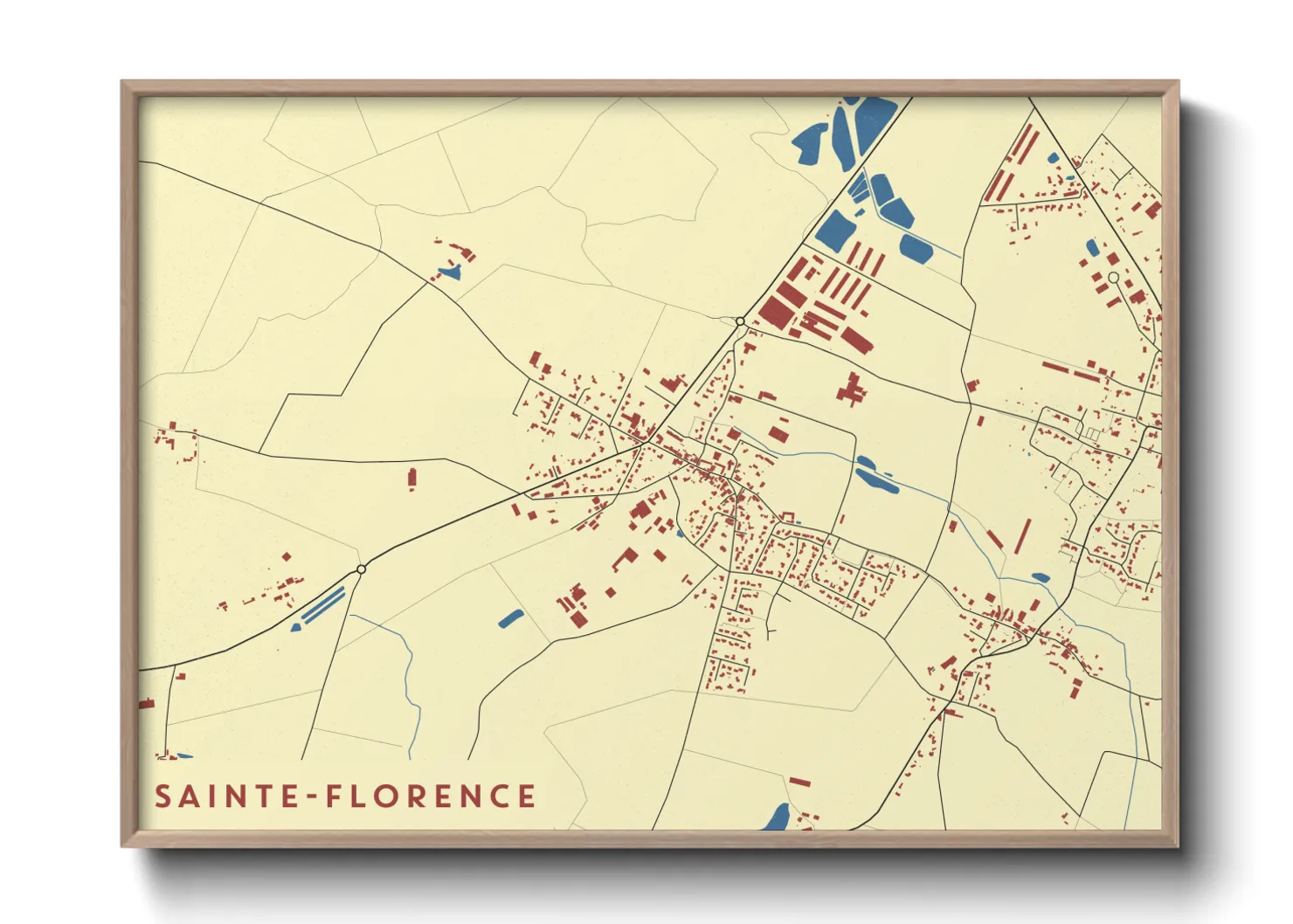 Une affiche de carte sur Sainte-Florence