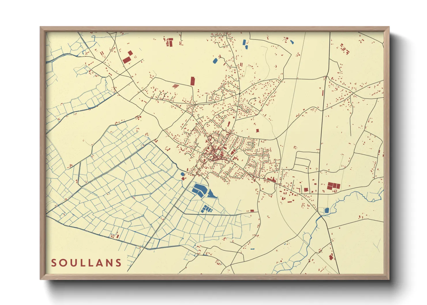 Une affiche de carte sur Soullans