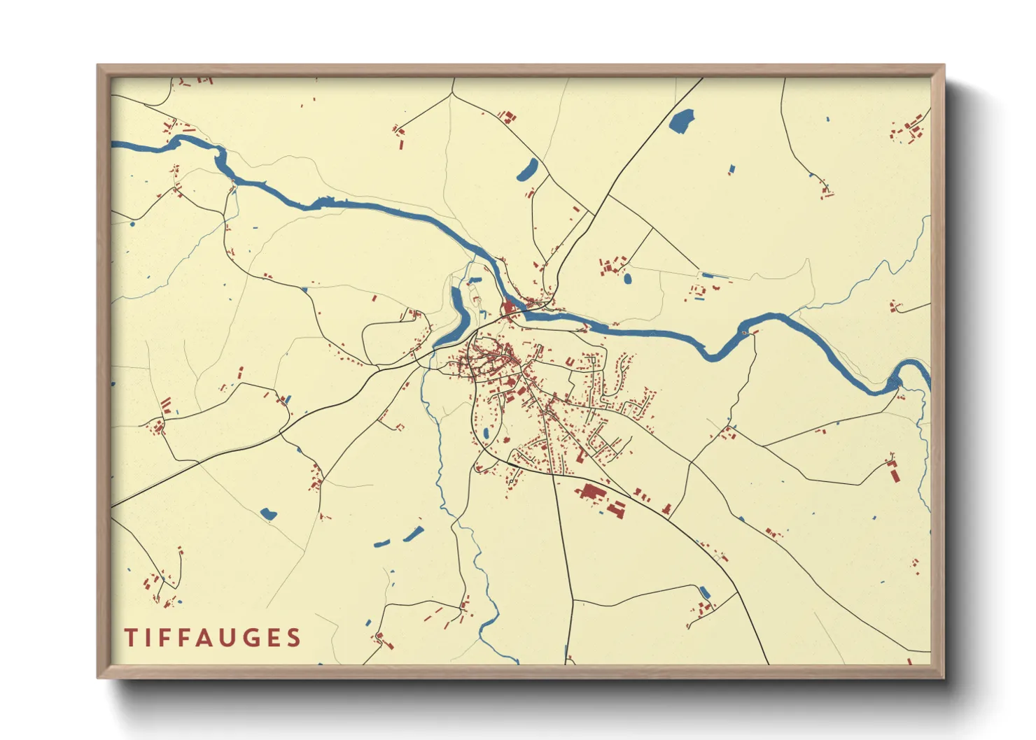 Une affiche de carte sur Tiffauges