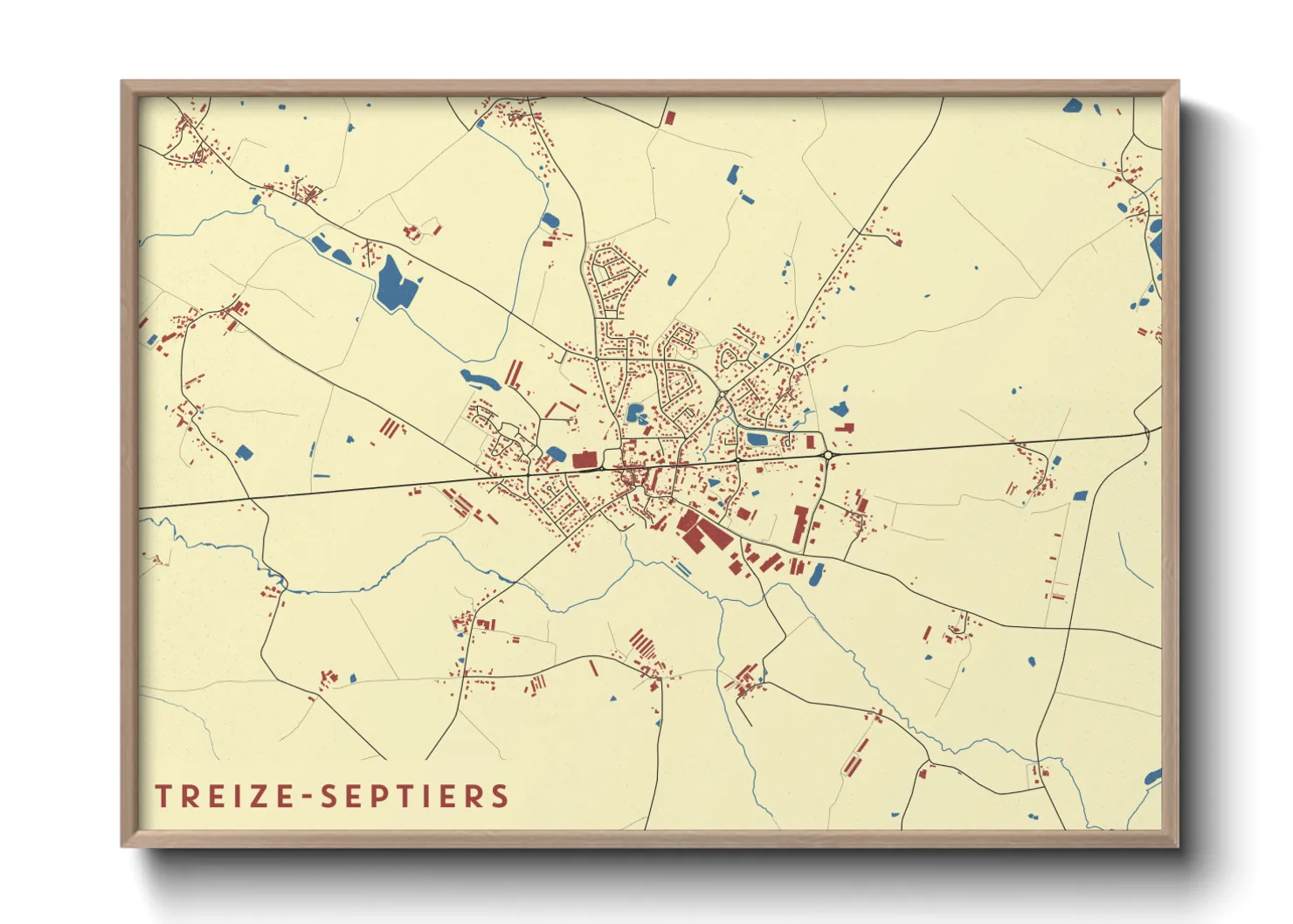 Une affiche de carte sur Treize-Septiers