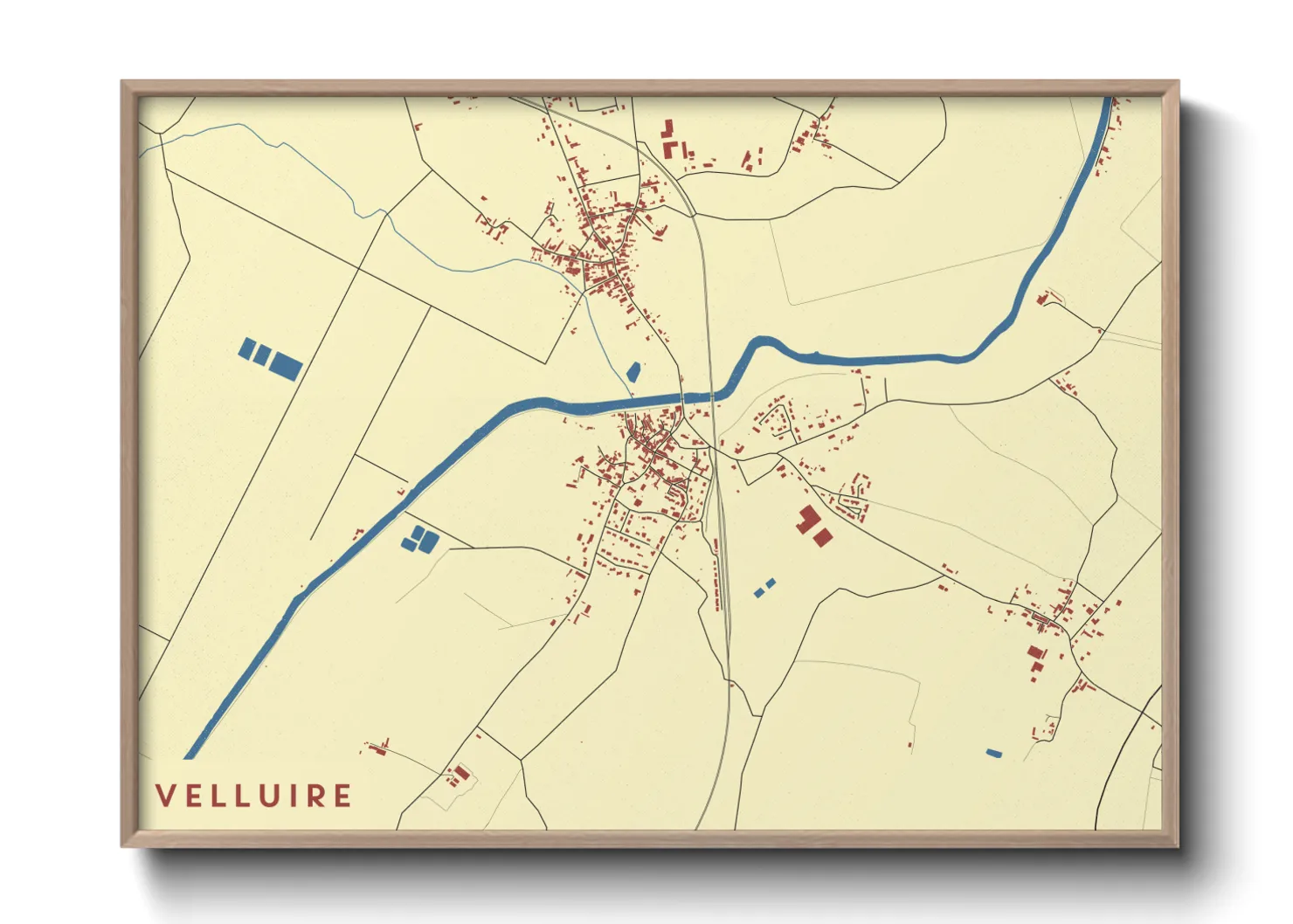 Une affiche de carte sur Velluire