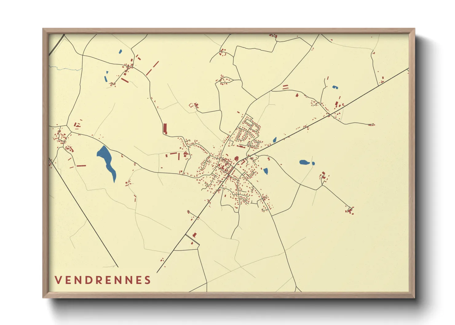 Une affiche de carte sur Vendrennes