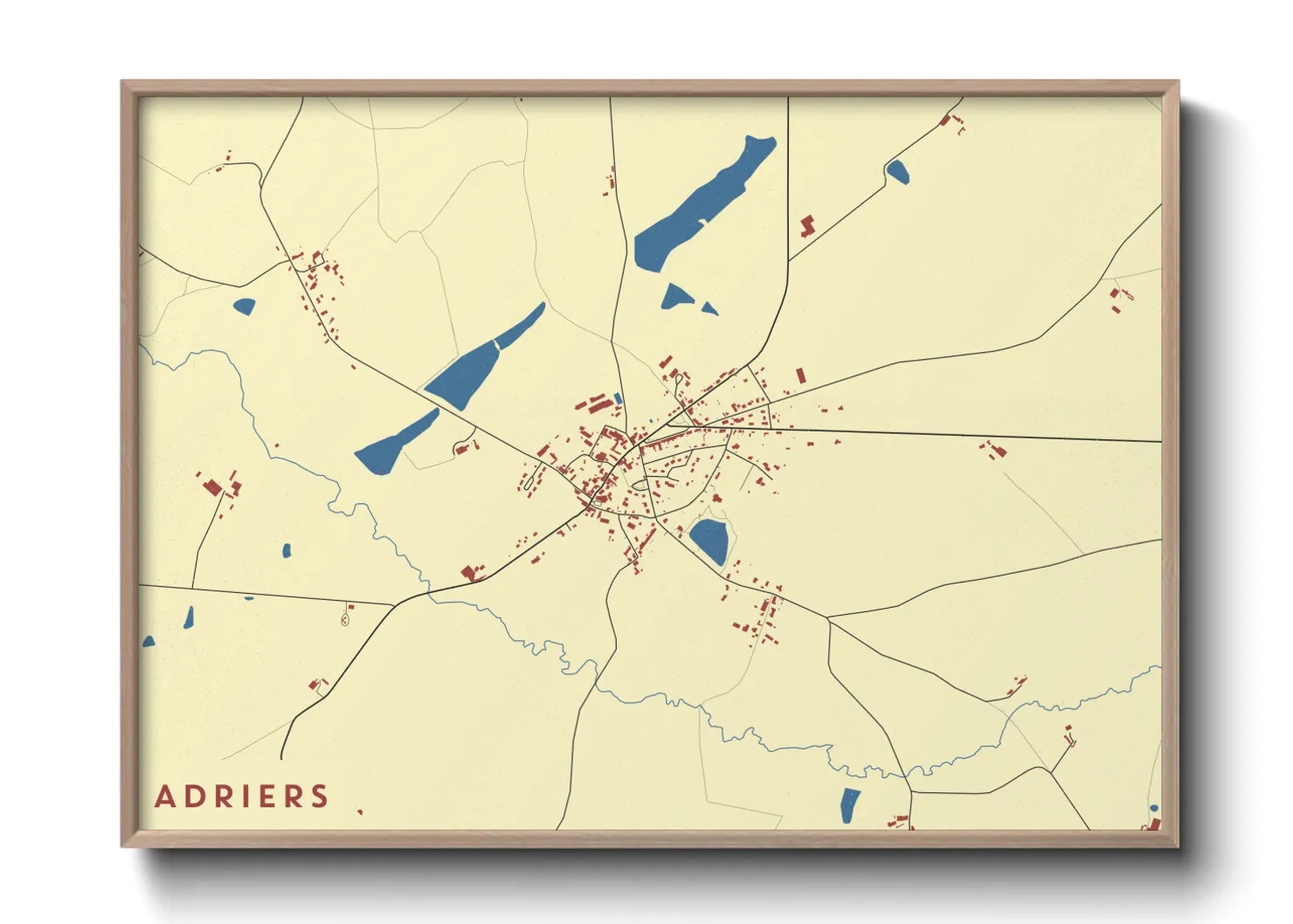 Une affiche de carte sur Adriers