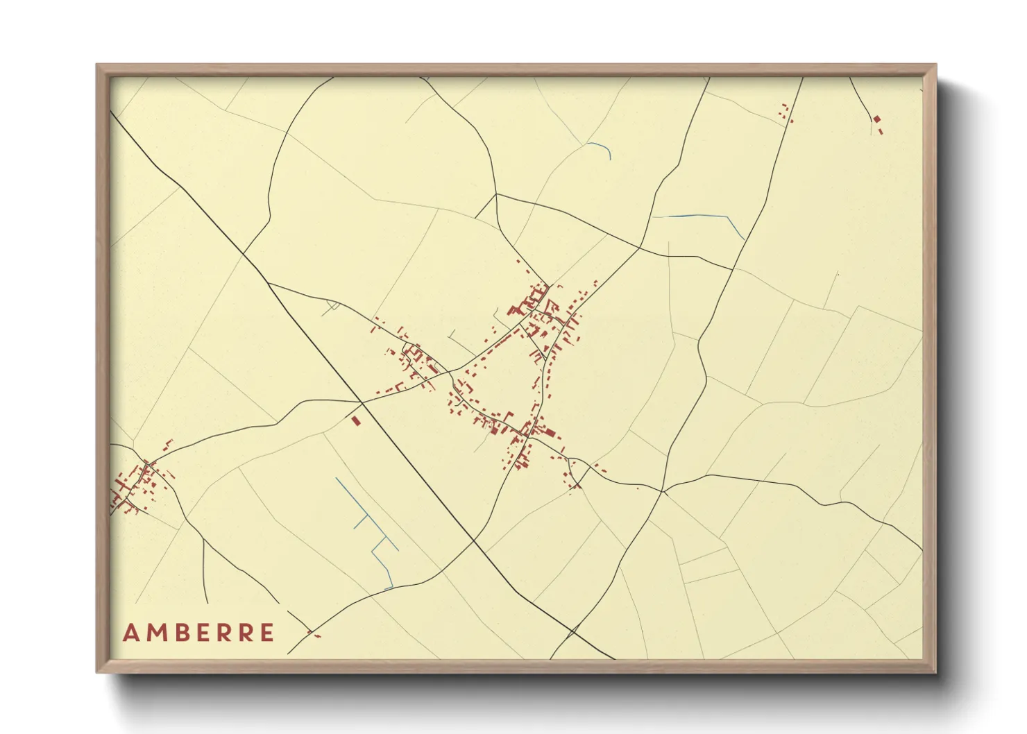 Une affiche de carte sur Amberre