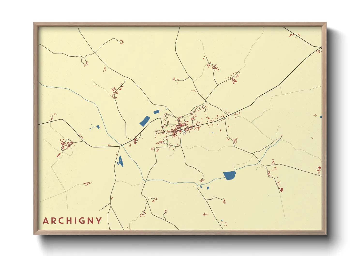 Une affiche de carte sur Archigny