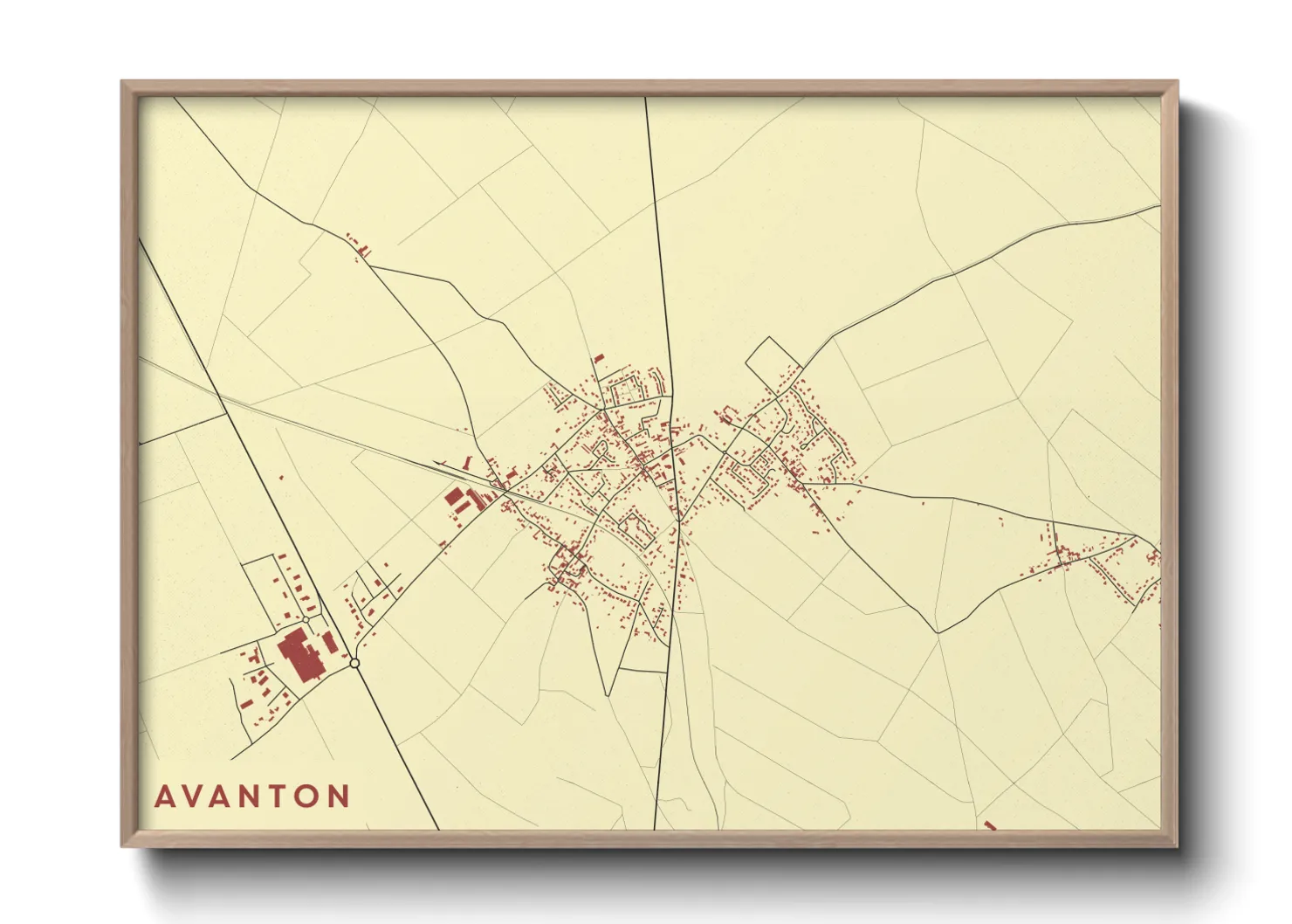 Une affiche de carte sur Avanton