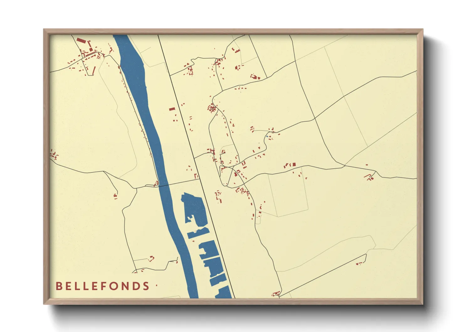 Une affiche de carte sur Bellefonds