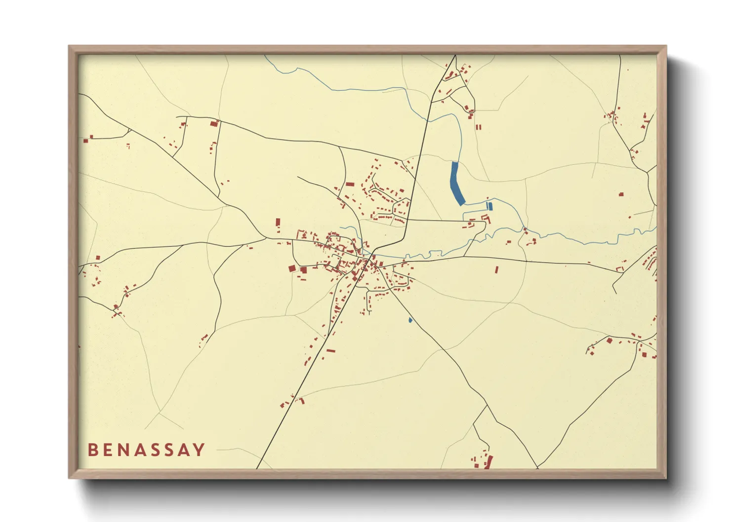 Une affiche de carte sur Benassay
