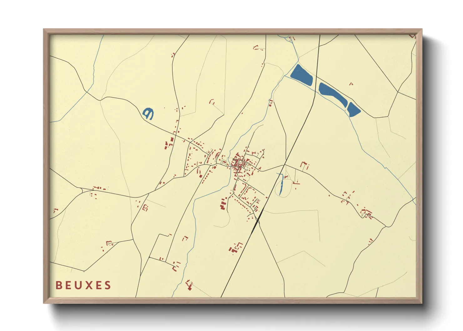 Une affiche de carte sur Beuxes