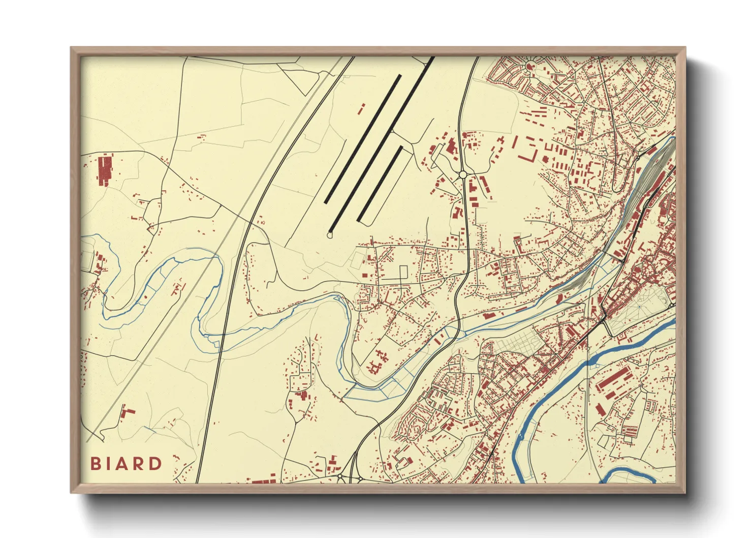 Une affiche de carte sur Biard