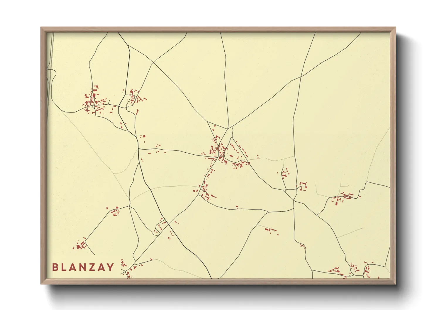 Une affiche de carte sur Blanzay