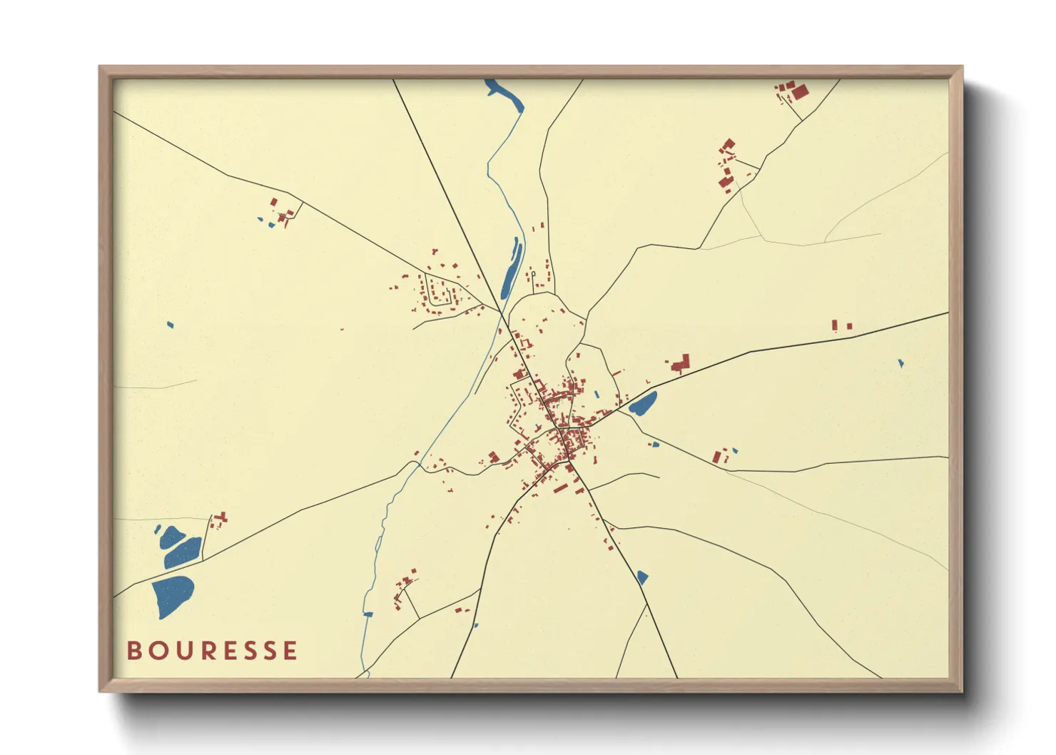 Une affiche de carte sur Bouresse
