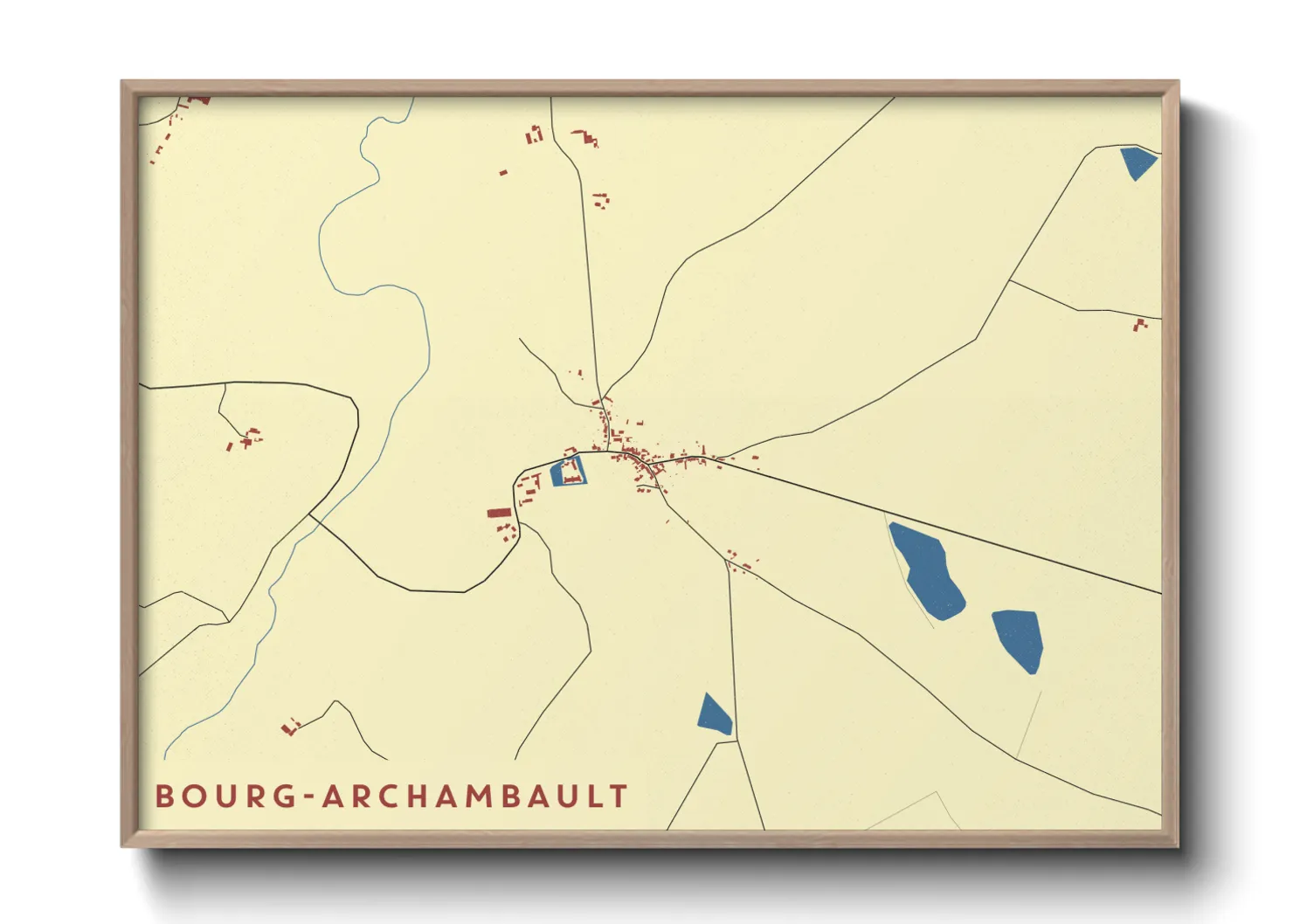 Une affiche de carte sur Bourg-Archambault