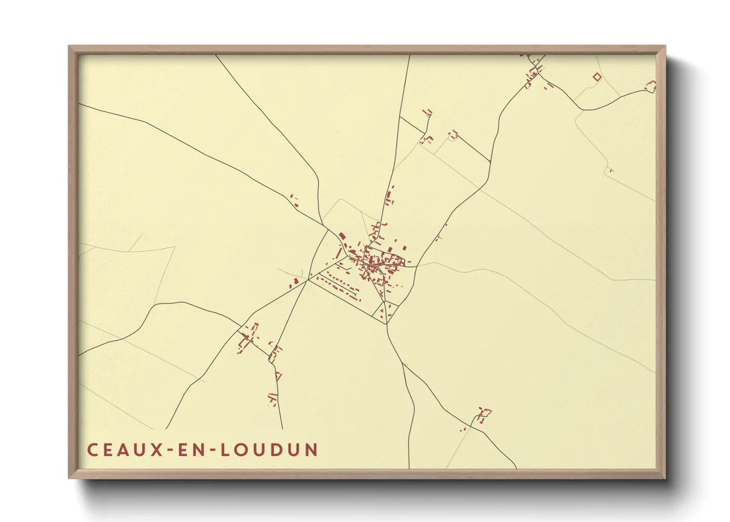 Une affiche de carte sur Ceaux-en-Loudun