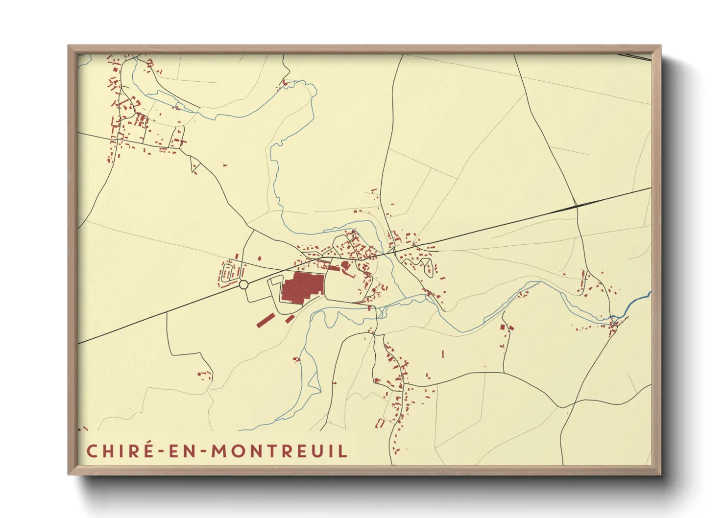 Une affiche de carte sur Chiré-en-Montreuil