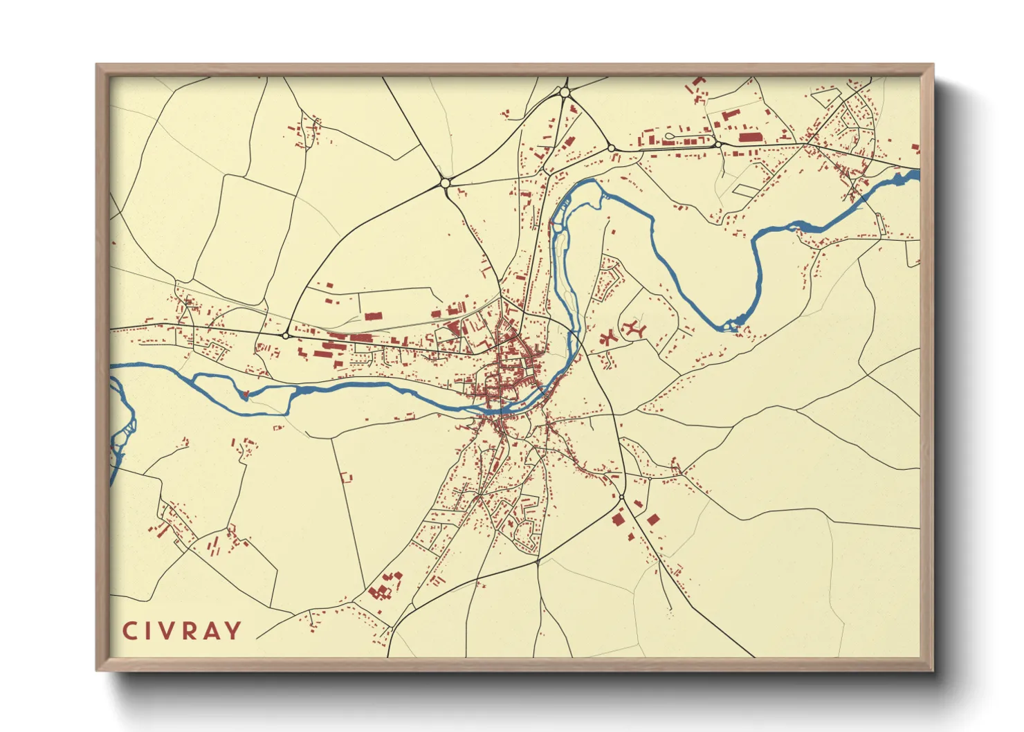 Une affiche de carte sur Civray