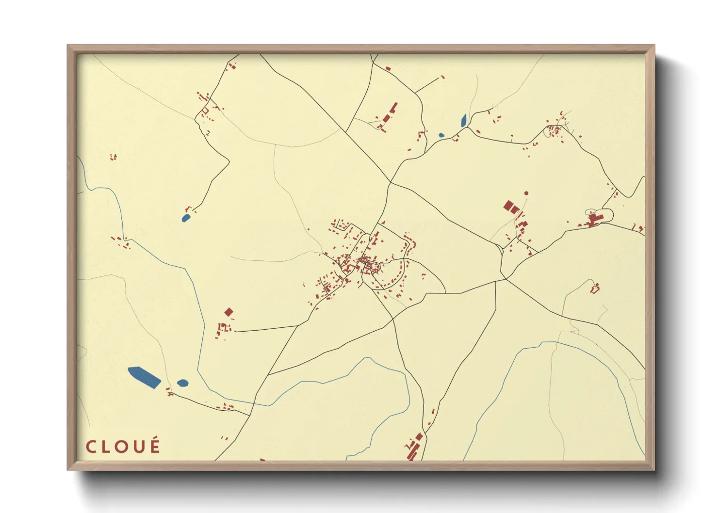 Une affiche de carte sur Cloué