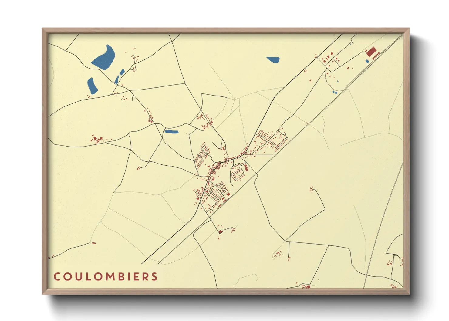 Une affiche de carte sur Coulombiers