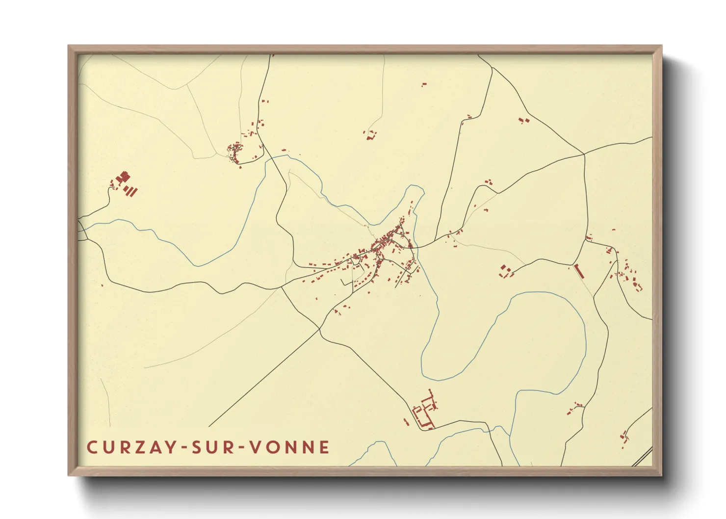 Une affiche de carte sur Curzay-sur-Vonne