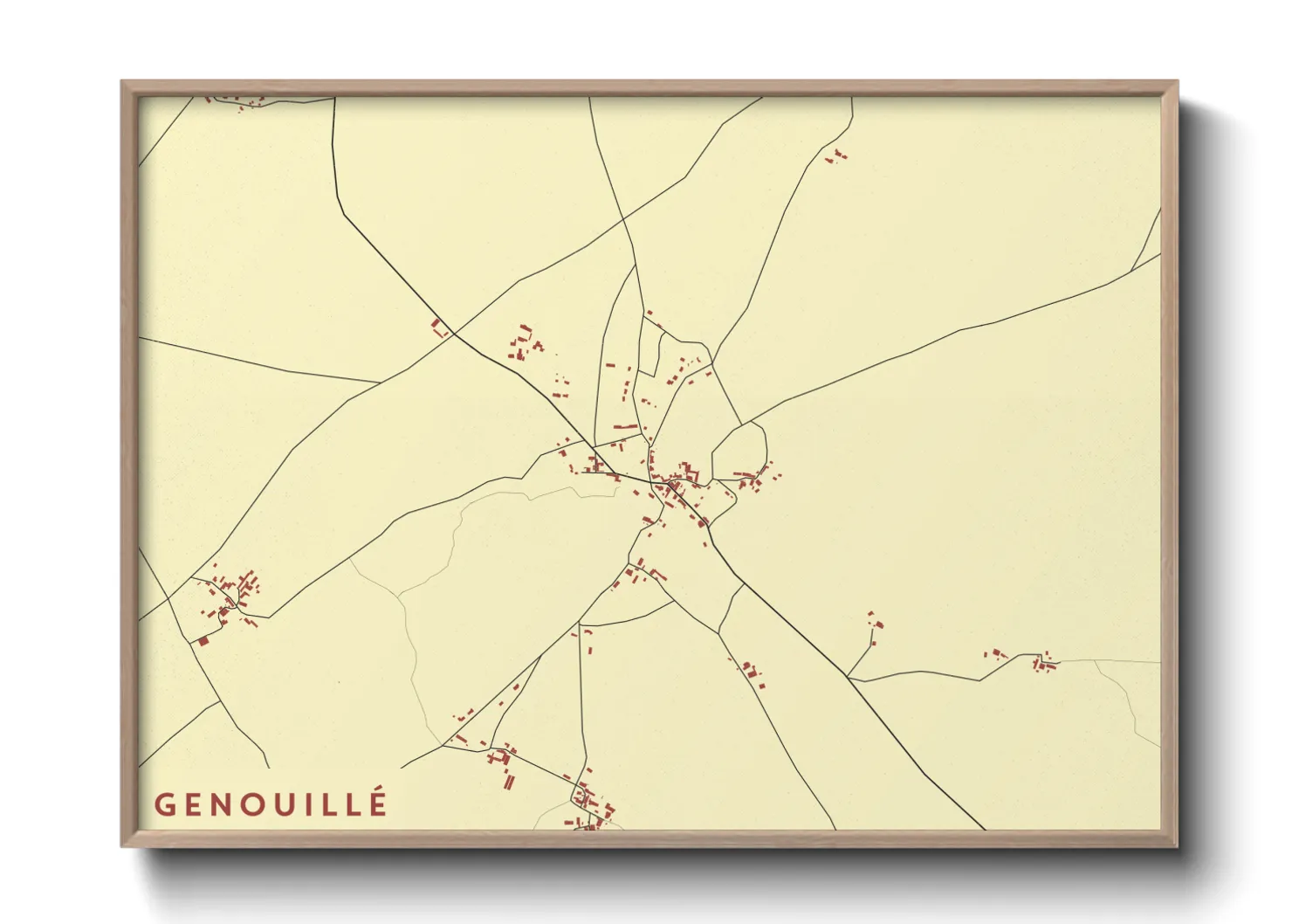 Une affiche de carte sur Genouillé