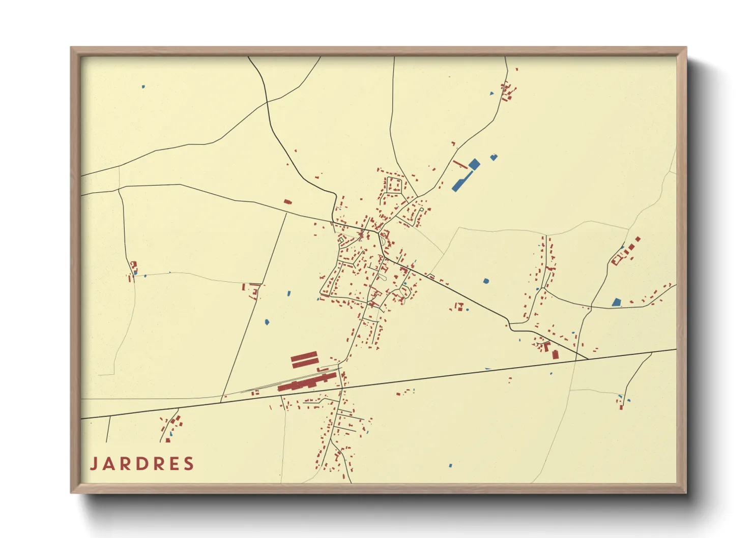 Une affiche de carte sur Jardres
