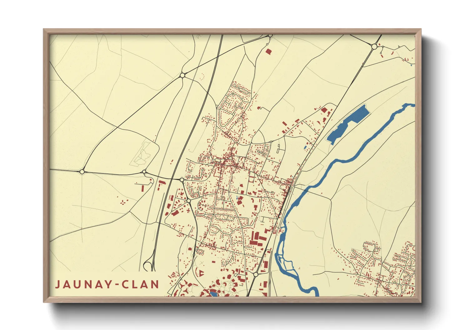 Une affiche de carte sur Jaunay-Clan
